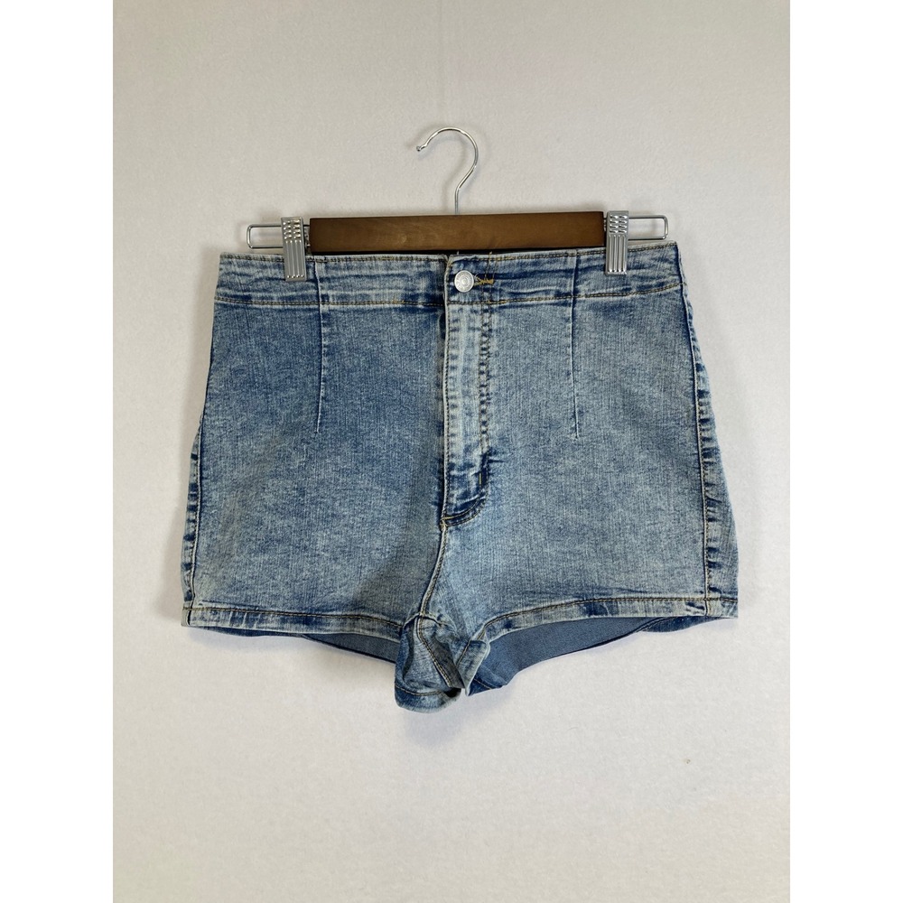 Wild Fable Highest Rise‎ Retro Denim Shorts Womens Small Blue Acid Wash Stretch